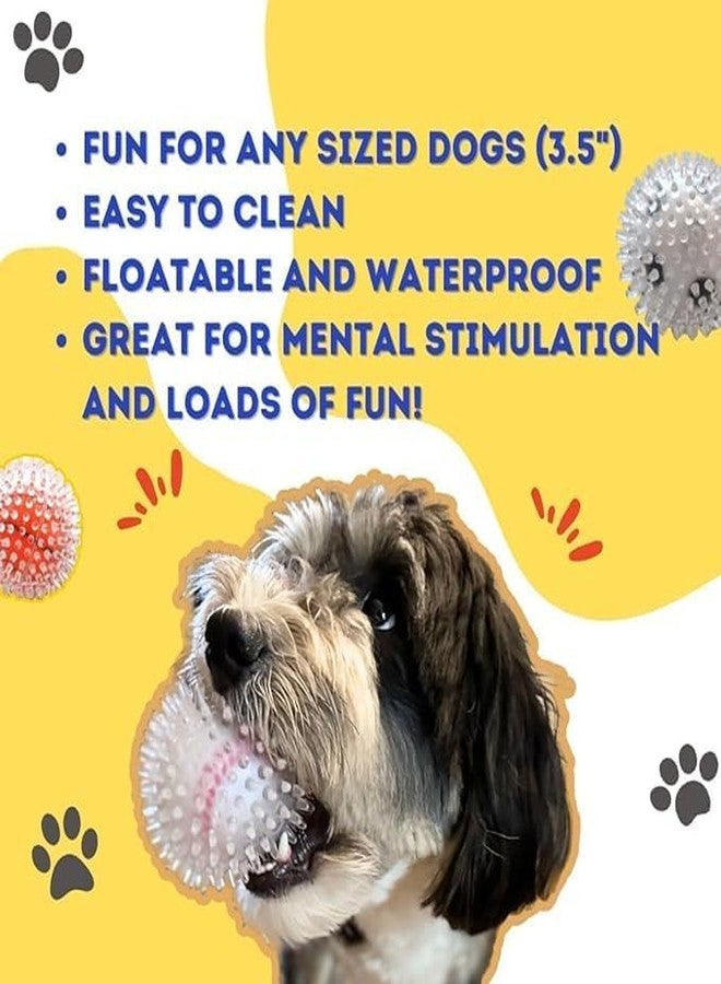 D&C PAWS كرات D&C PAWS الشائكة الصاخبة للكلاب، مقاس 3.5 بوصة، عبوة من قطعة واحدة - لعبة مطاطية متينة وغير سامة مناسبة للكلاب التي تعاني من التسنين والمضغ الشديد، كرة شائكة مزدوجة الطبقات | مثالية للكلاب متوسطة وكبيرة الحجم - Image 5